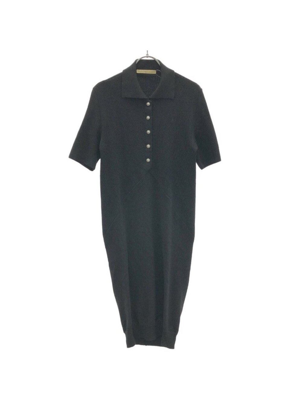 Balenciaga Wool Knit Short Sleeve Dress Black 36